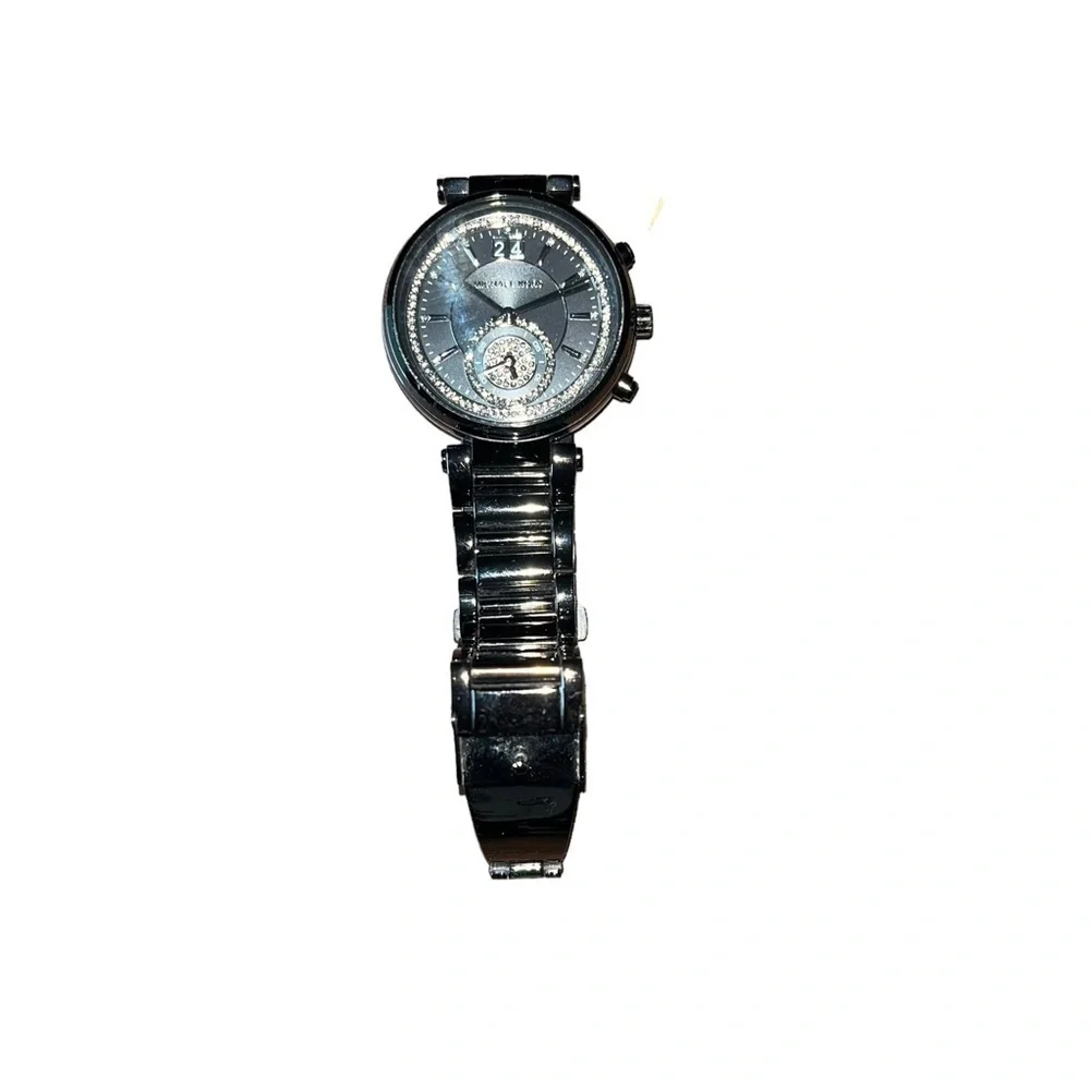 Michael Kors All Black crystal Paved Mk6297 Swayer Xoxo Limited Ed Women's Watch